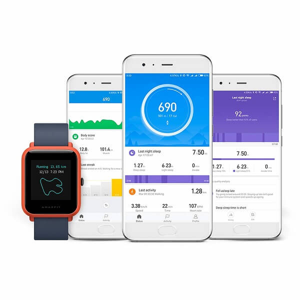 huami amazfit bip cinnabar red smartwatch