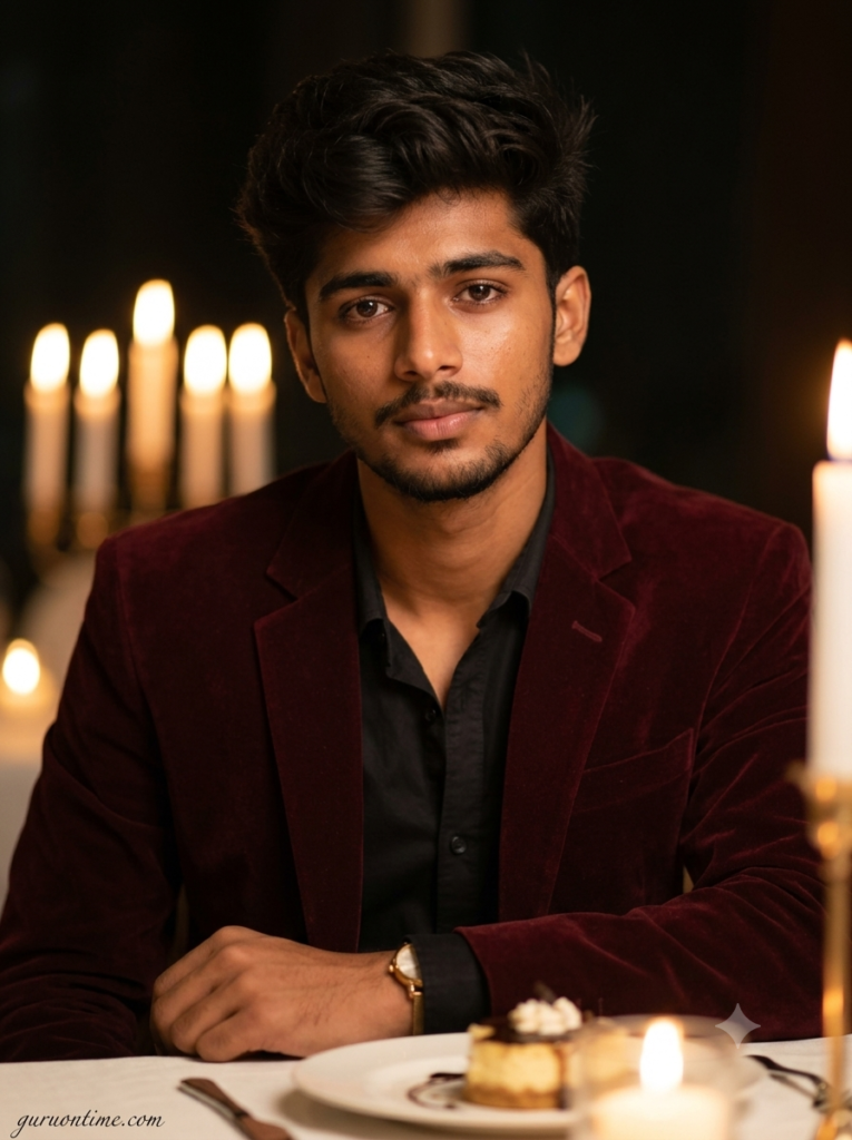 5 Best Gemini Prompts for Boys Birthday Party Look 2026 maroon velvet dinner look — the premium formal closer